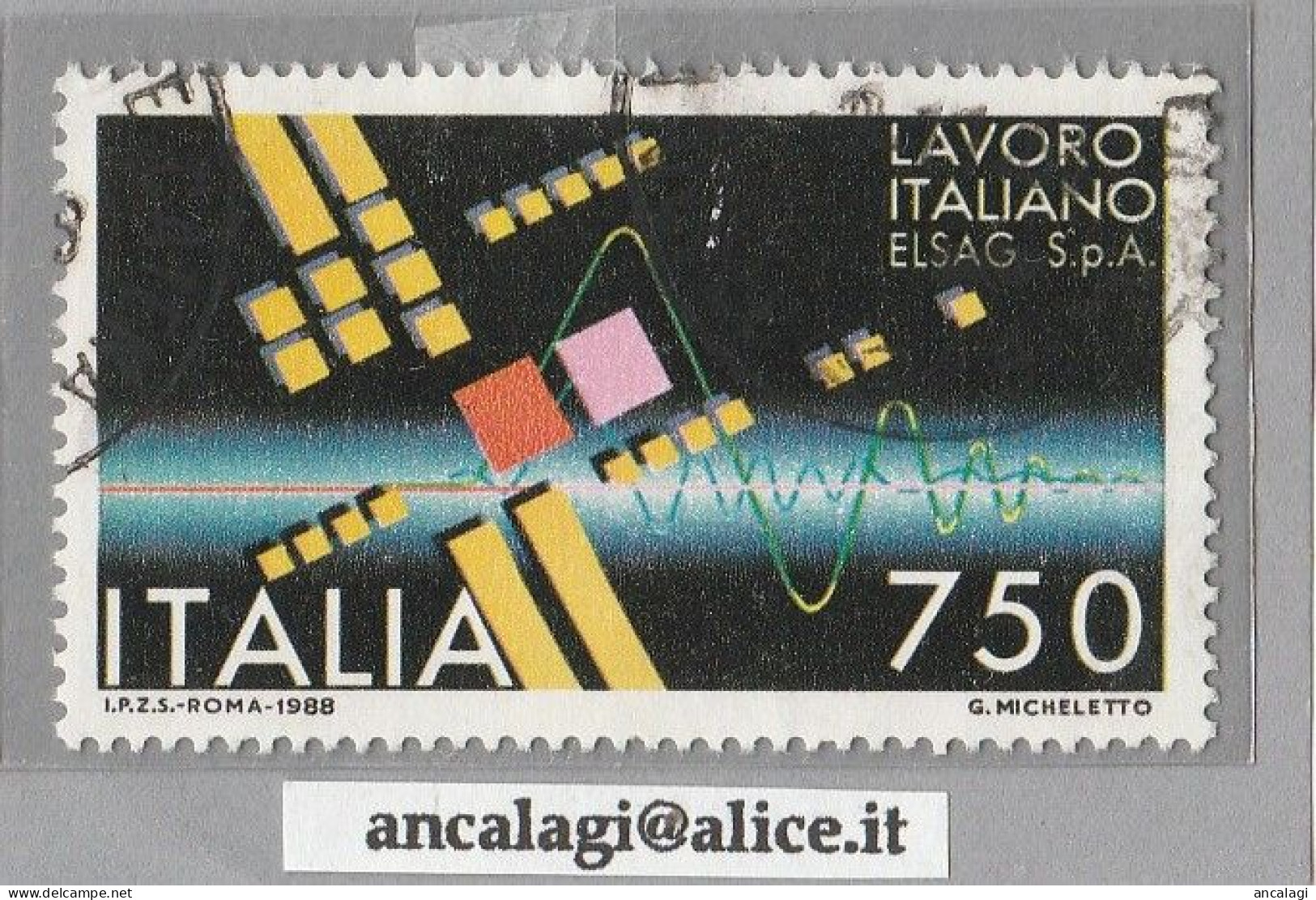 USATI ITALIA 1988 - Ref.0574E "LAVORO ITALIANO PER IL MONDO" 1 Val. - - 1981-90: Gebraucht