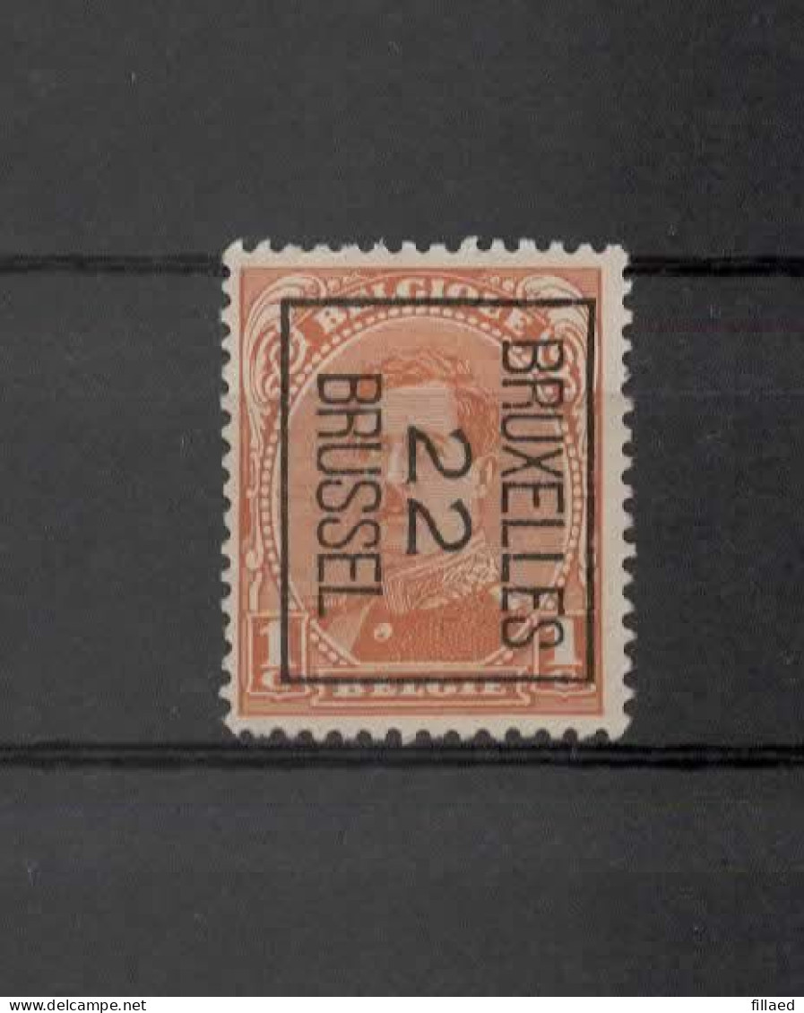 N 55B  Bruxelles 22 Brussel - Typo Precancels 1922-26 (Albert I)