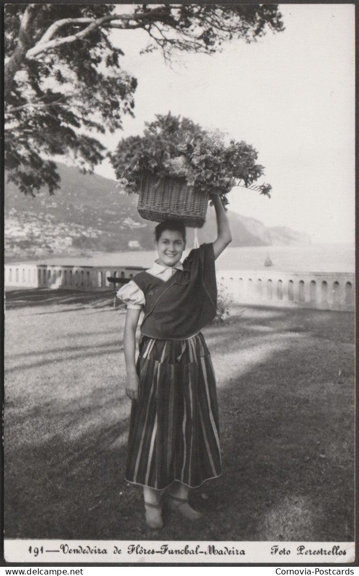 Vendedeira De Flôres, Funchal, Madeira, 1953 - Perestrellos Foto Bilhete Postal - Madeira