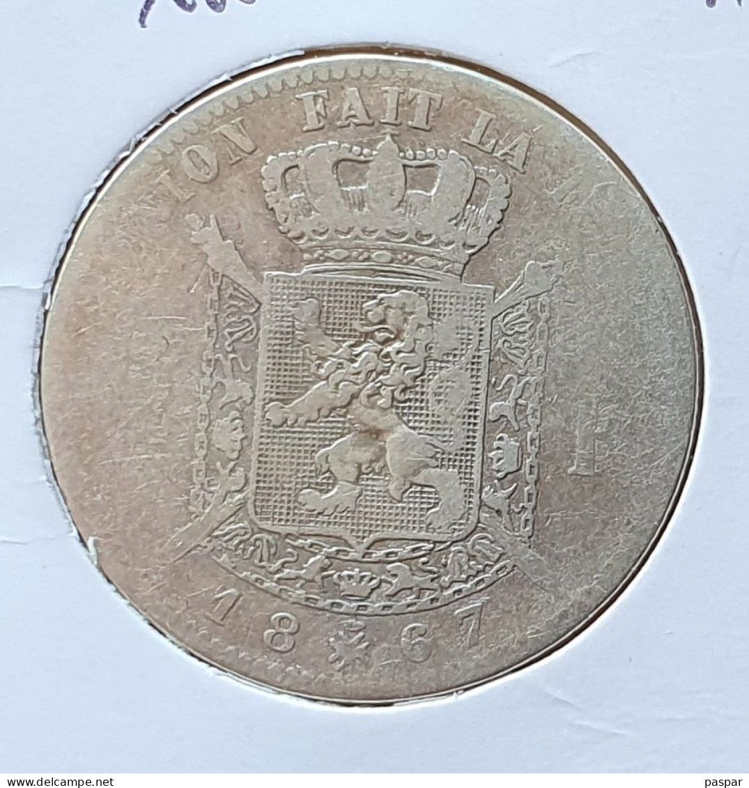 Belgique 2 Francs 1867  Argent Silver  KM 30.1 - 2 Frank