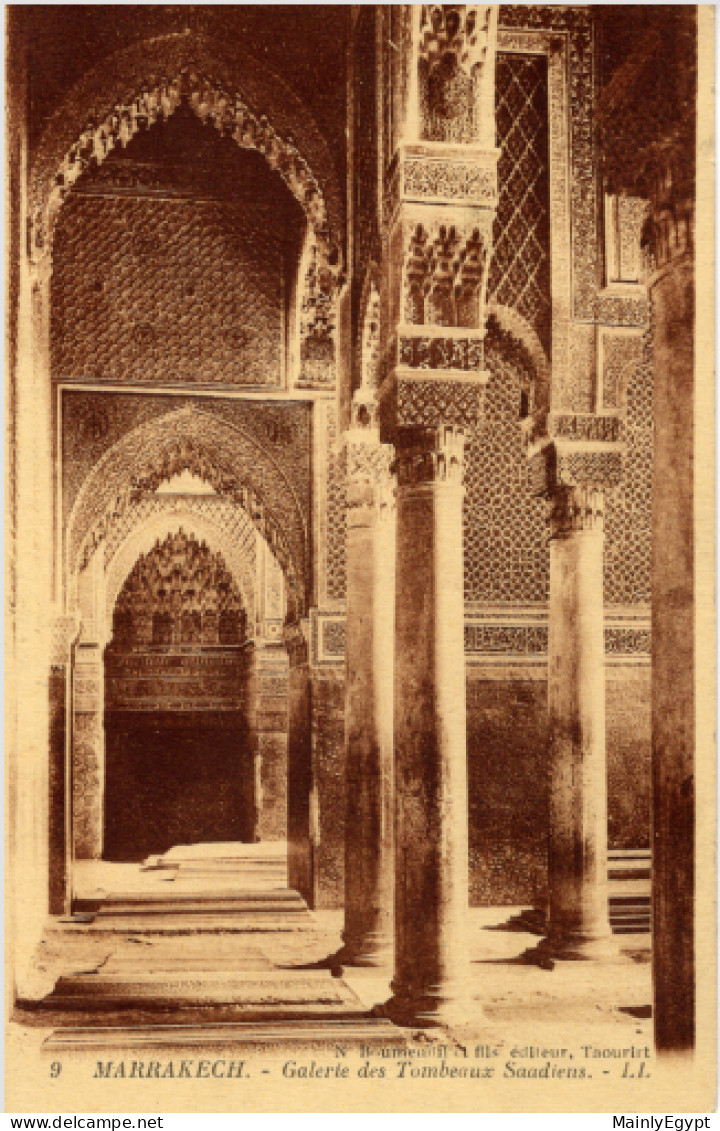 MOROCCO:  Postcard: Marrakesh, Tombeaux Sardines - Tombs - PC36 - Marrakesh