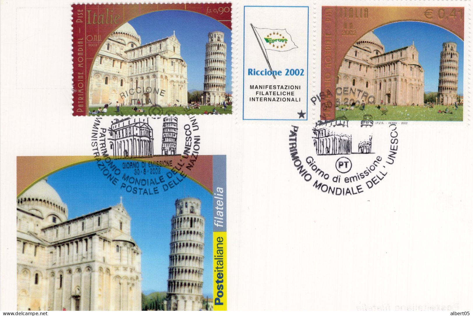 Pise - Patrimoine Mondial De L'Unescoo - Riccione 2002 - Patrimonio Mondiale UNESCO Pisa - 2001-10: Poststempel