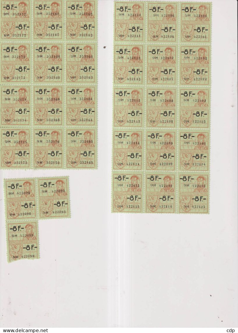 Lot 30 Timbres Fiscaux à 8fr Neufs - Marken