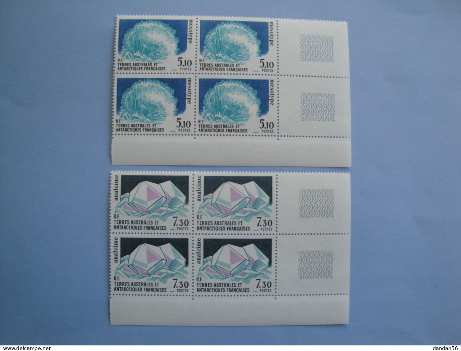 TAAF FSAT 1989 Yvert 144/5 ** MNH X 4   Cote 25.20 €  Minéraux  Je Liquide - Unused Stamps