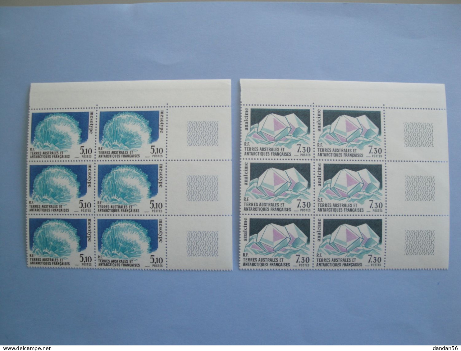 TAAF FSAT 1989 Yvert 144/5 ** MNH X 6  Cote 37.80 €  Minéraux  Je Liquide - Unused Stamps