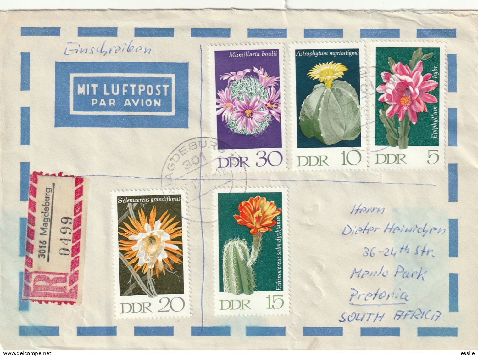 Germany DDR Cover Einschreiben Registered - 1970 - Flowering Cactus Plants Flowers Flora Fairy Tale Little Brother - Lettres & Documents