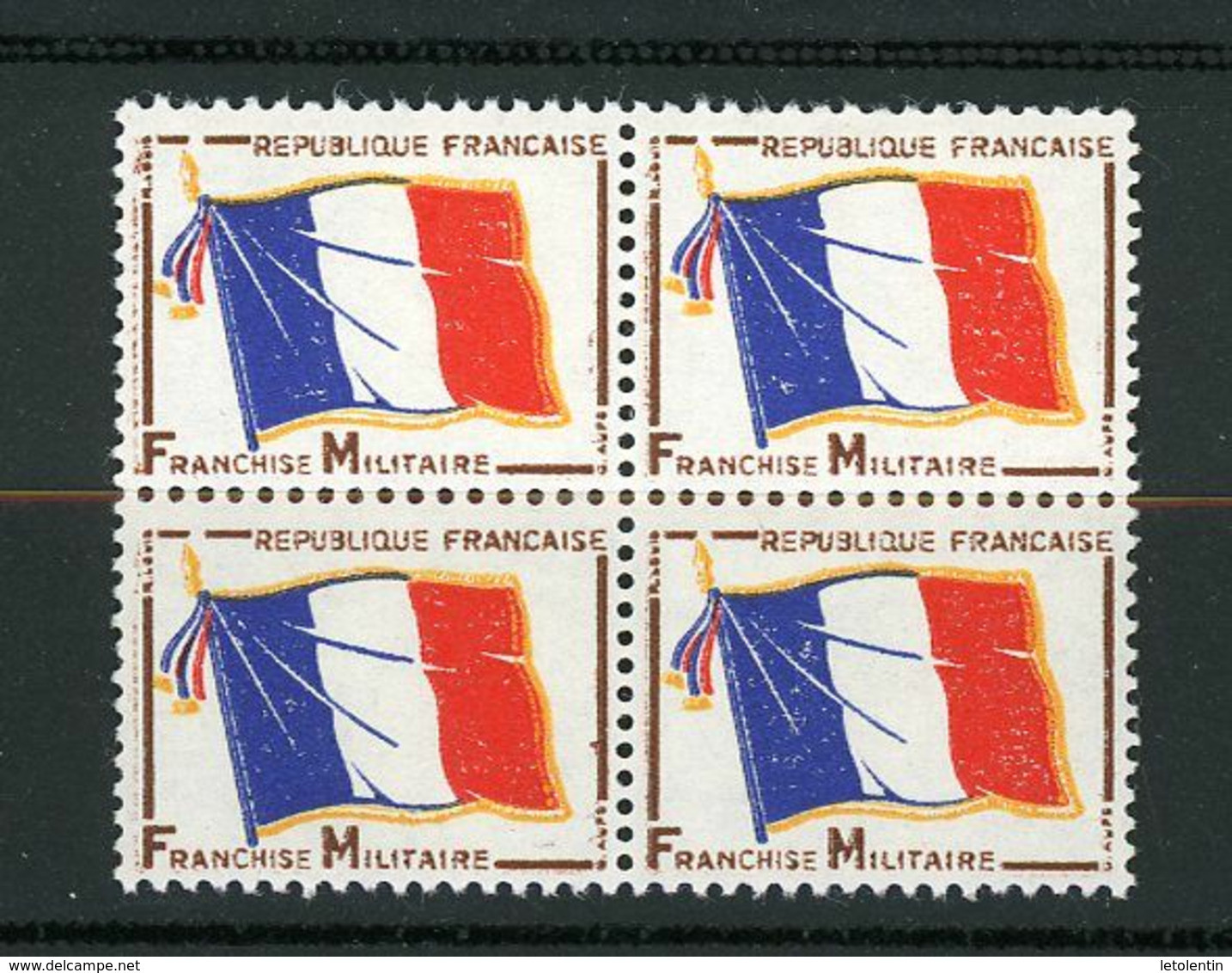 FRANCE -  FM  DRAPEAU - N° Yvert  13  ** EN BLOC DE 4 - Military Postage Stamps