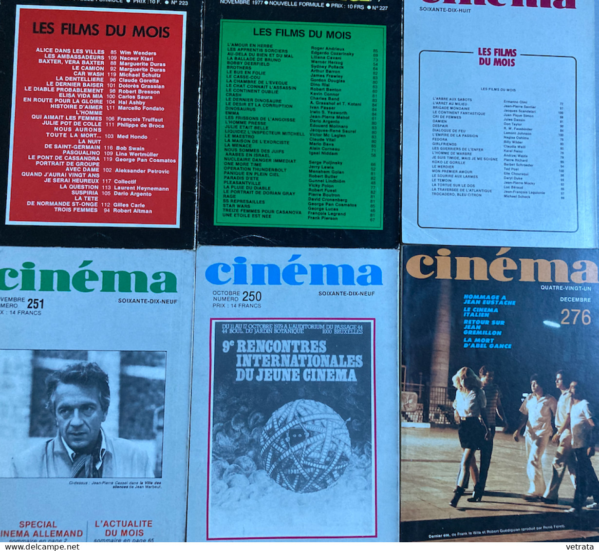 Cinéma = 13 N° de la Revue de la Fédération Française des Ciné-Clubs (1977/82) : N°223/227 (1977)-238 (1978)-250/251 (19