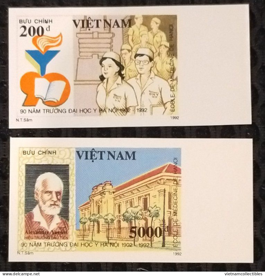 Vietnam Viet Nam MNH Imperf Stamps 1992 : 90th Anniversary Of Hanoi Medical School / Dr. Yersin (Ms654) - Vietnam