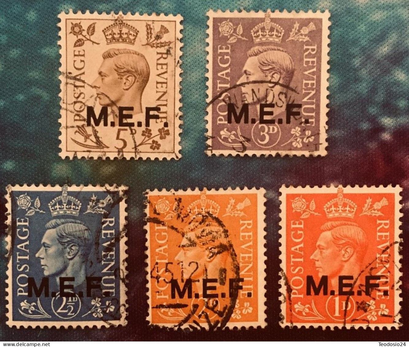 1942 - Italia Regno - Occupazione Inglese - M.E.F. 1/5 (2 Scams) - Occ. Britanique MEF