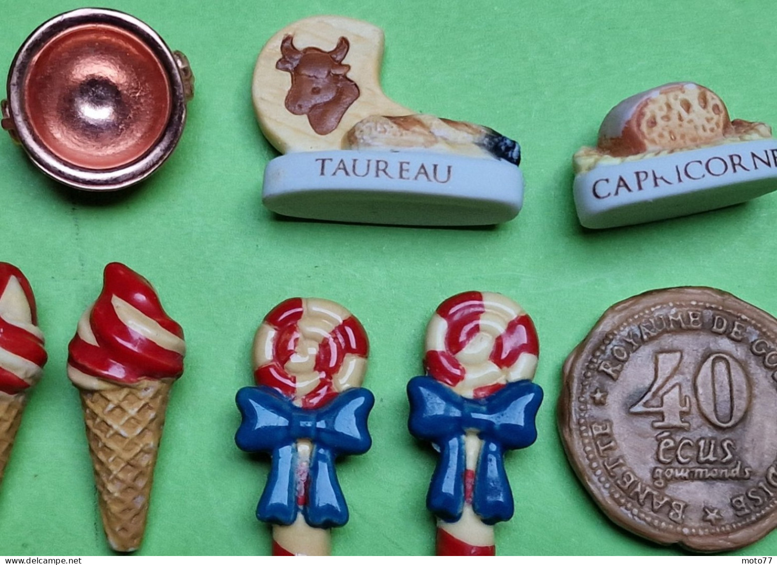 Lot 37 Fèves - Porcelaine -  Moret Sur Loing; Coeur Superman Ecu Astérix Manèg Glace Pagot Tom Et Jerry - Vers 2010 2020 - Other & Unclassified