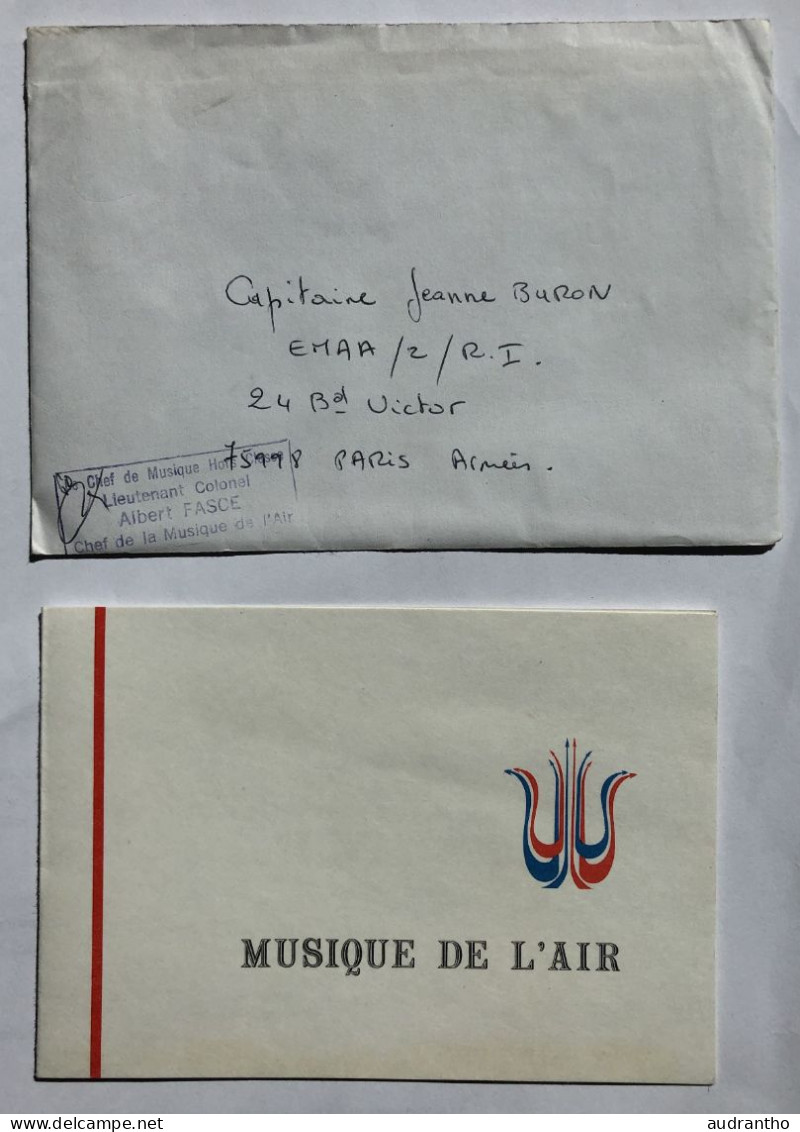 Carte Invitation Concert Issy  - Armée Chef De Musique Air Albert Fasce  - EMAA Commandant Jeanne Buron Ernée - Dokumente