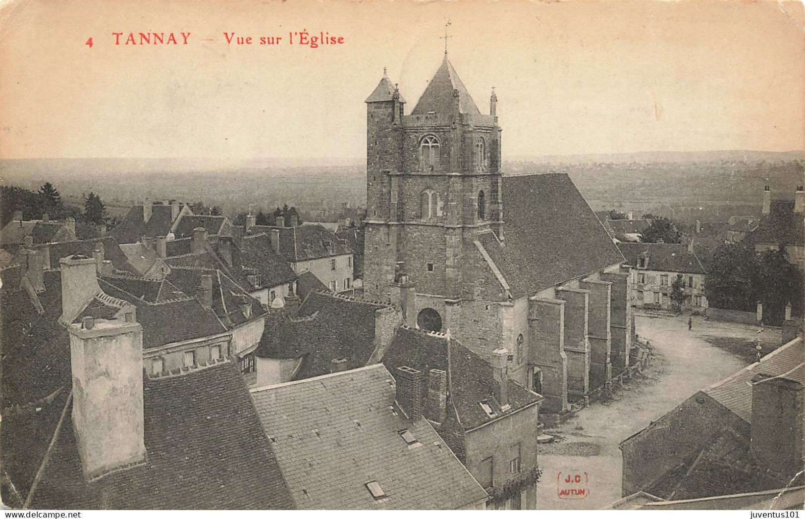 CPA Tannay-Vue Sur L'église-4-Timbre     L2846 - Tannay