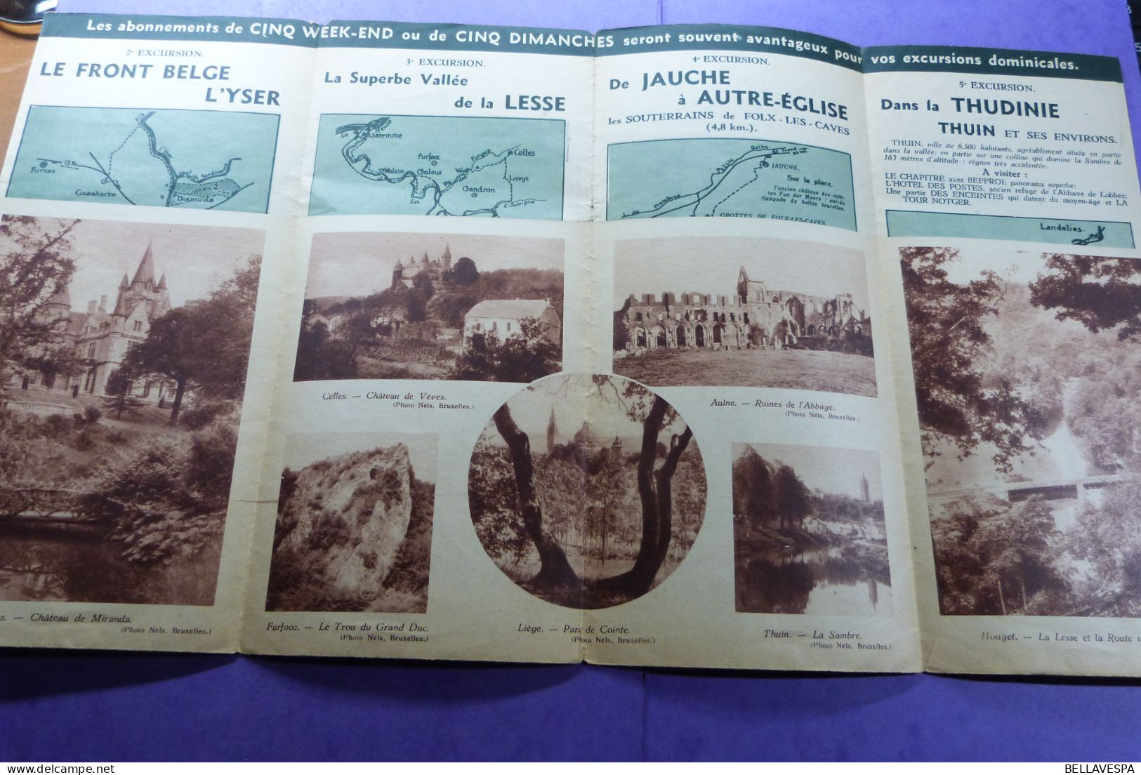 Soc. Nat.des Chemins de fer Belges EXCURSIONS Flyer Reisroutes belgische Spoorwegen ancien brochures Lot x 19 stuks