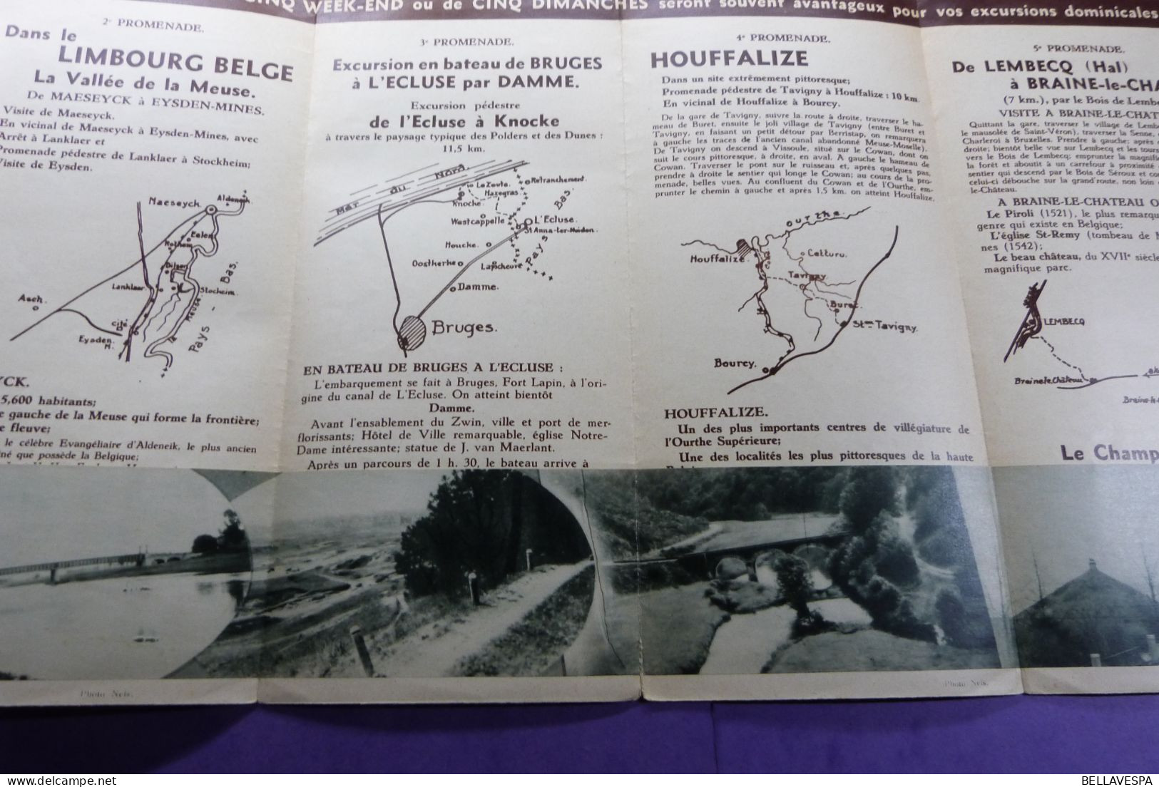 Soc. Nat.des Chemins de fer Belges EXCURSIONS Flyer Reisroutes belgische Spoorwegen ancien brochures Lot x 19 stuks