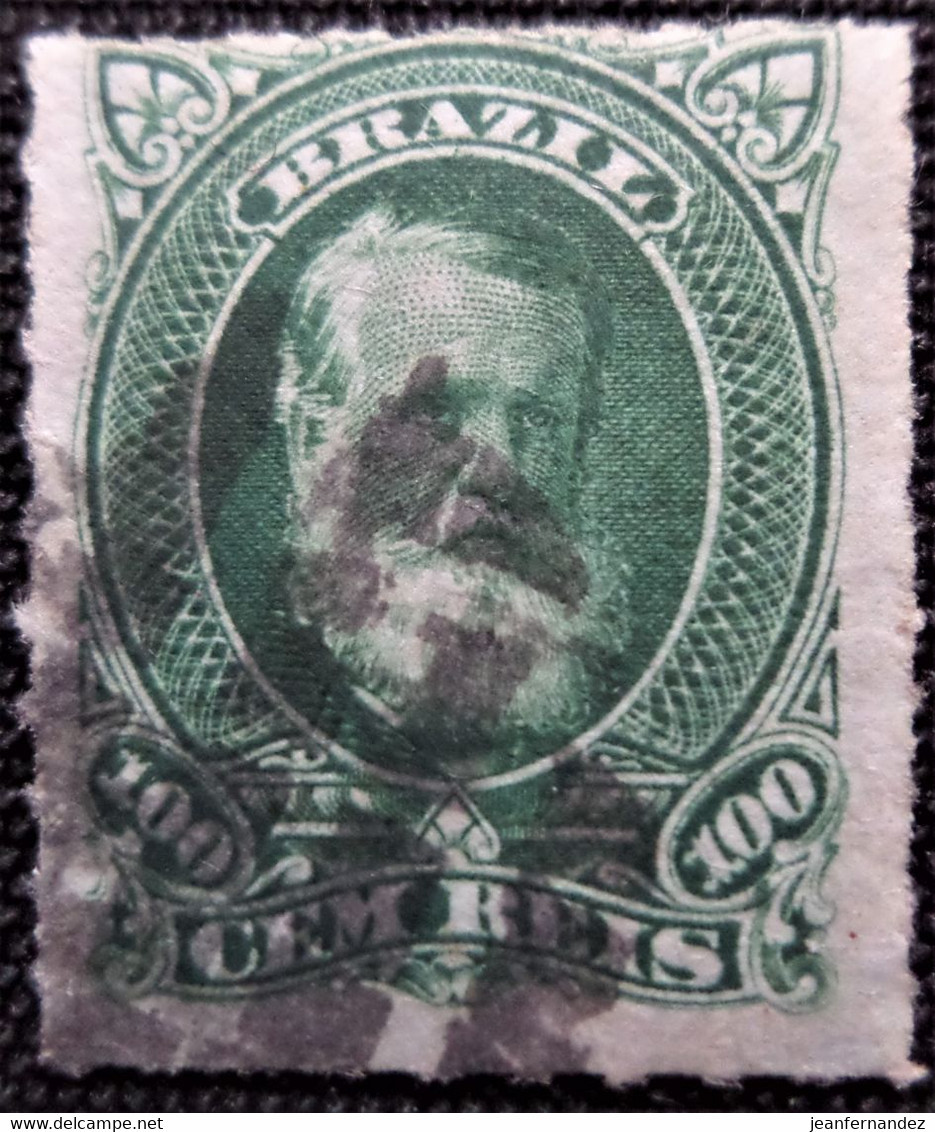 Timbre Du Brésil 1877 -1878 Emperor Dom Pedro II O Stampworld N° 46 - Usati