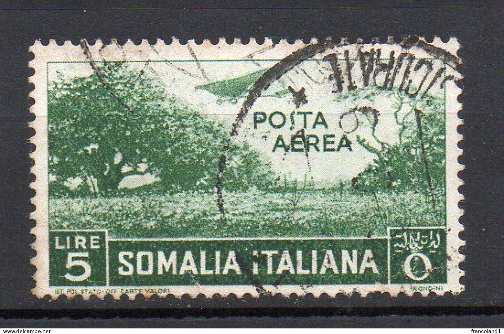 Somalia 1936 Soggetti Africani Posta Aerea N. 25 Timbrato Used - Somalia