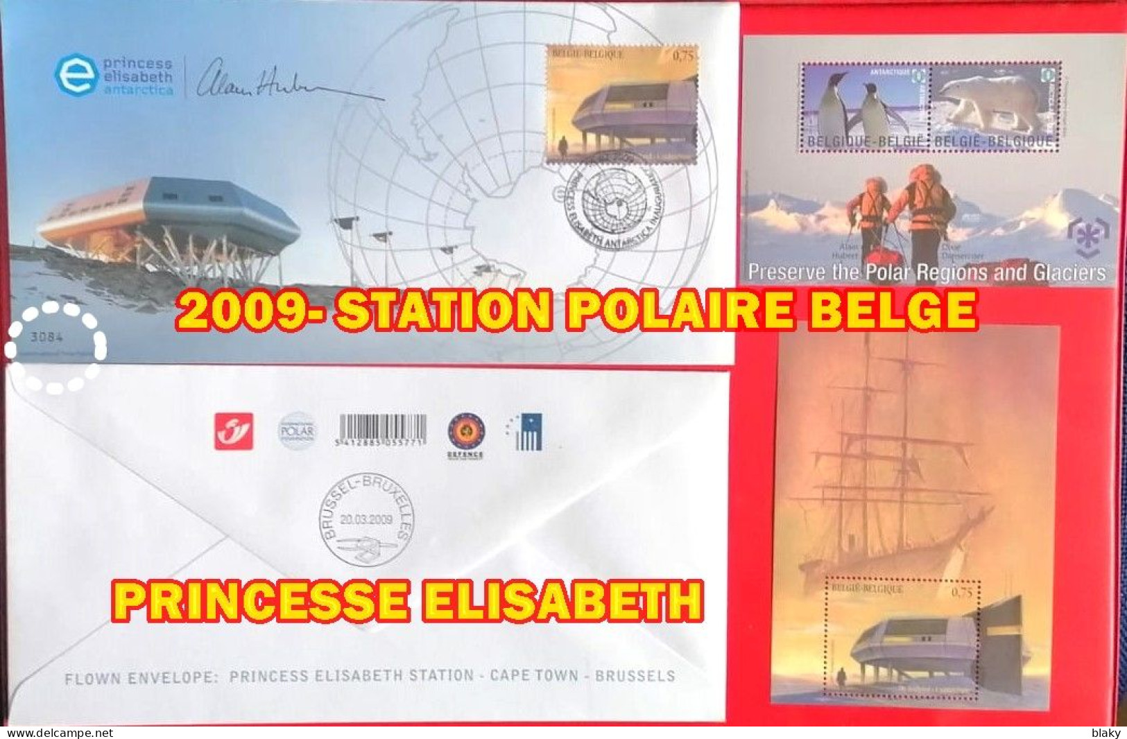 2009- 1 ENVELOPPE STATION POLAIRE - 2 FEUILLETS - Numisletter