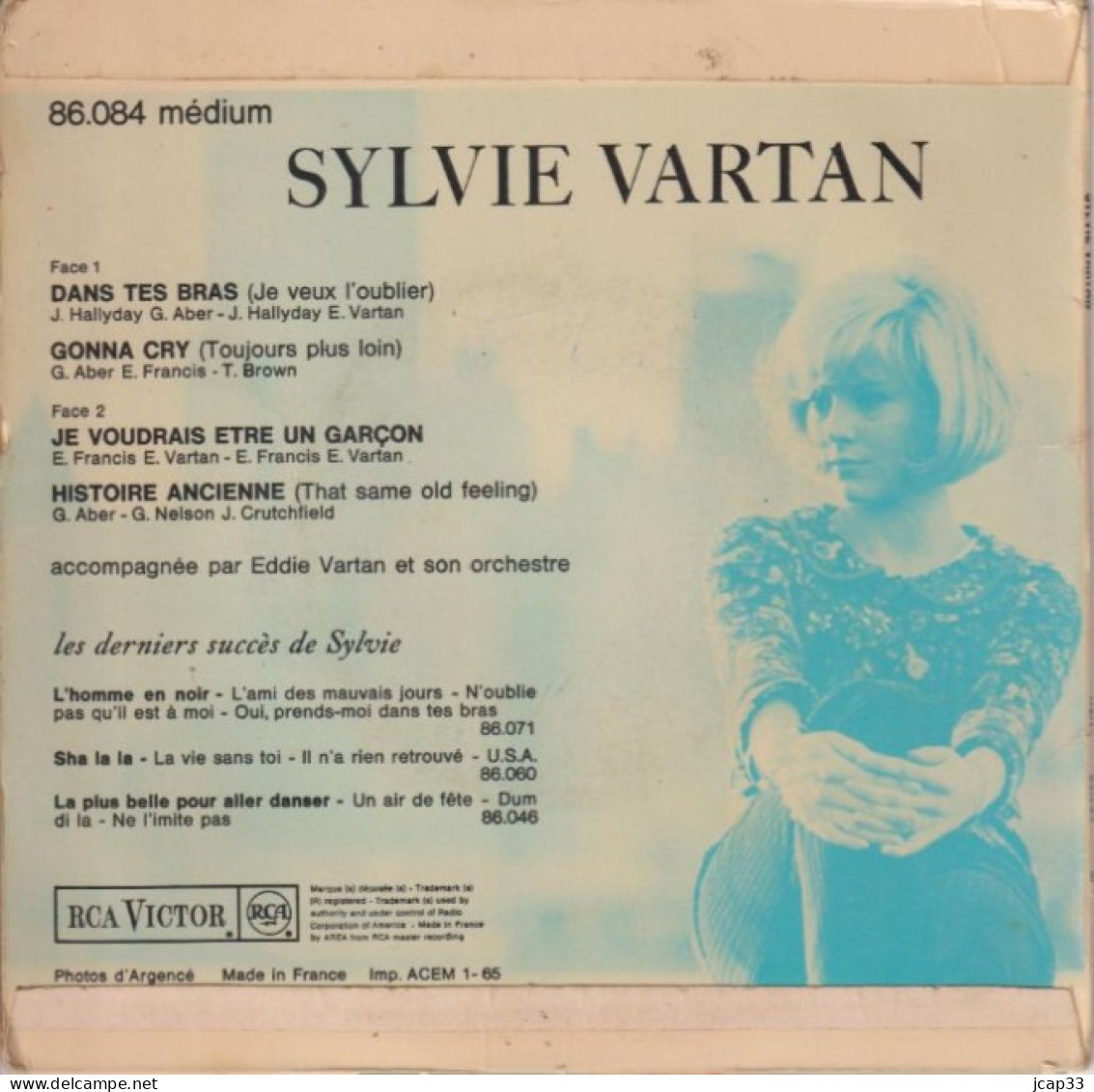 SYLVIE VARTAN  -   DANS TES BRAS ET 3 AUTRES TITRES  -  1965  - - Sonstige - Franz. Chansons