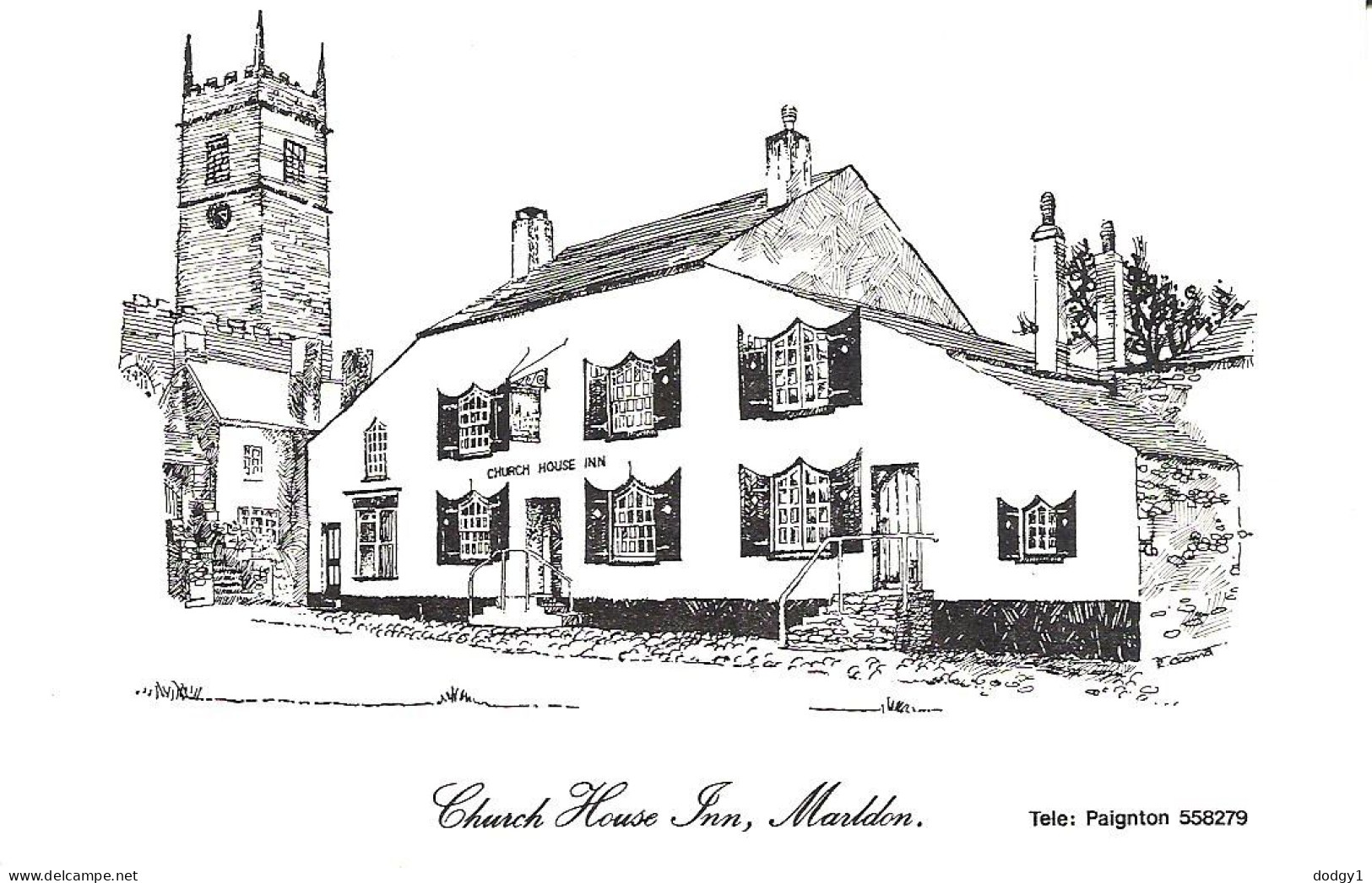 CHURCH HOUSE INN, MARLDEN, DEVON, ENGLAND. UNUSED POSTCARD M5 - Paignton