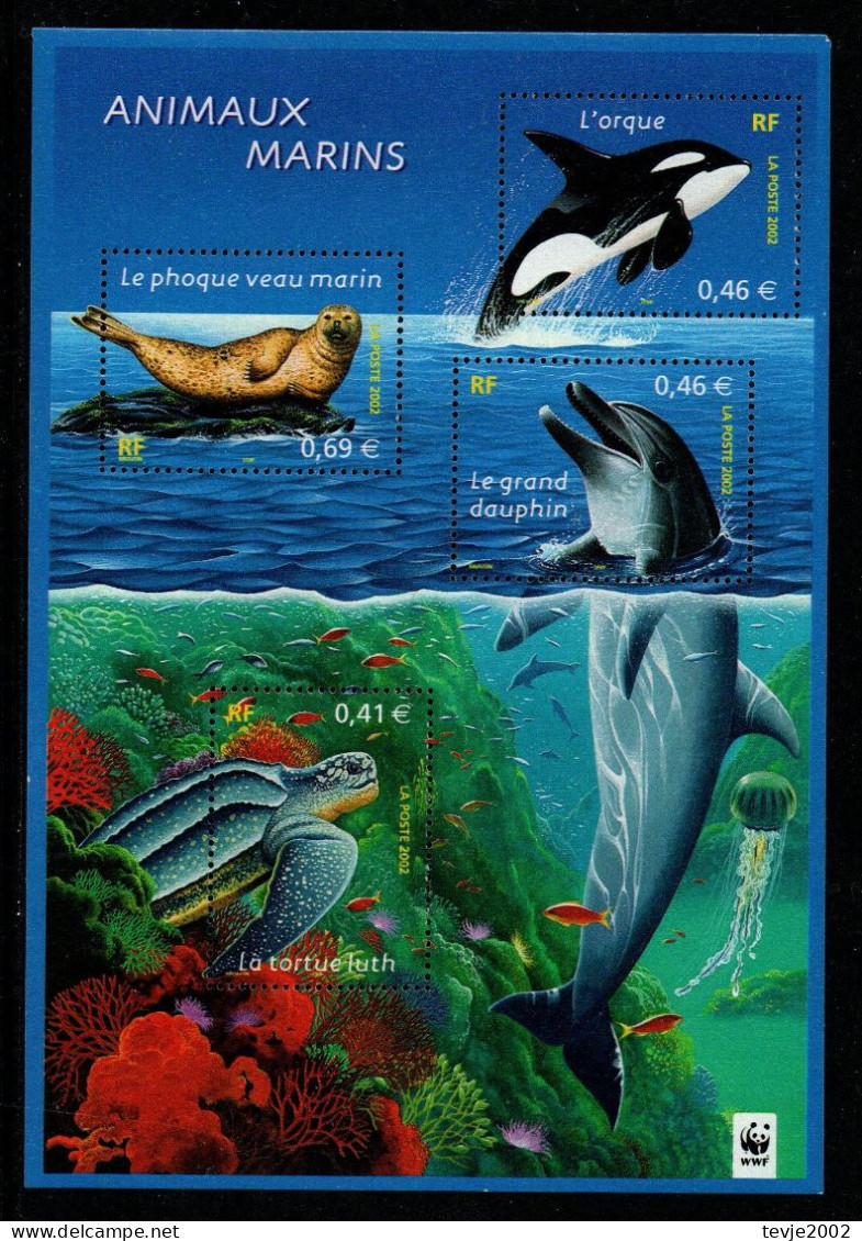 Frankreich 2002 - Mi.Nr. Block 28 - Postfrisch MNH - Tiere Animals WWF - Marine Life