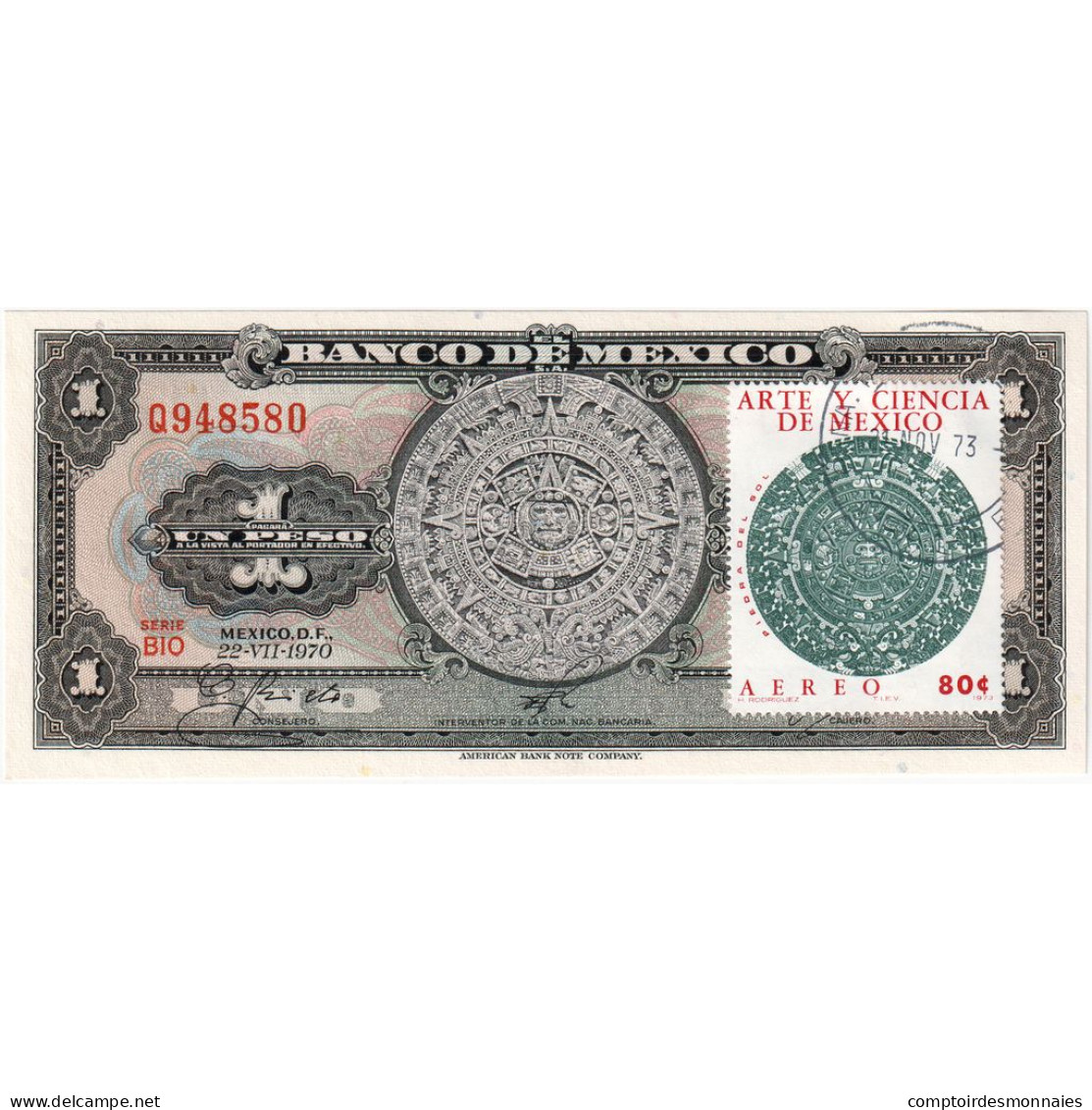 Mexique, 1 Peso, 1970, 1970-07-22, KM:59i, TB+ - Mexiko