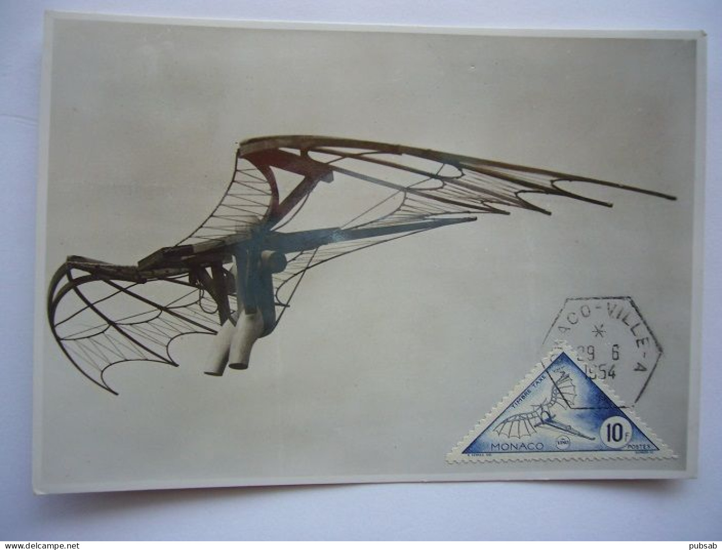 Avion / Airplane / Mostra Della Scienza E Technica Di Leonardo / Milano 1953 / Carte Maximum Monaco - ....-1914: Voorlopers