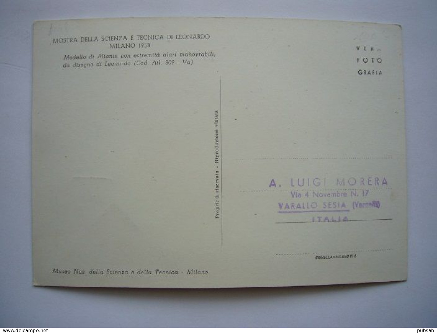 Avion / Airplane / Mostra Della Scienza E Technica Di Leonardo / Milano 1953 / Carte Maximum Monaco - ....-1914: Précurseurs