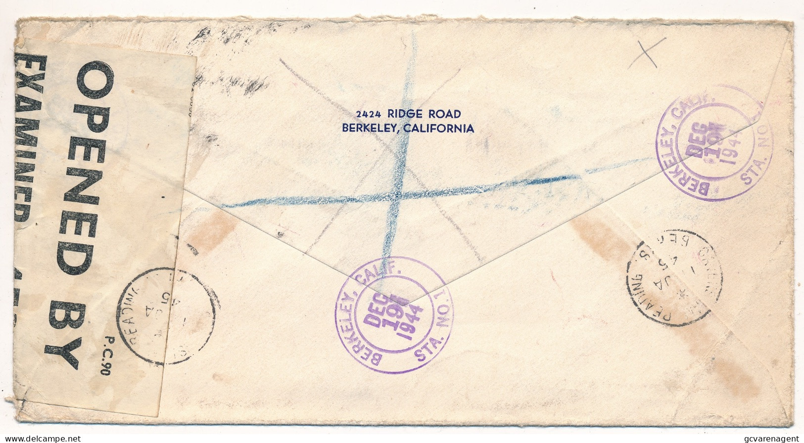 COVER 1941 WWII  OPENED BY EXAMINER  REGISTERED  TO CHELSEA  ENGLAND               VOIR IMAGES - Covers & Documents