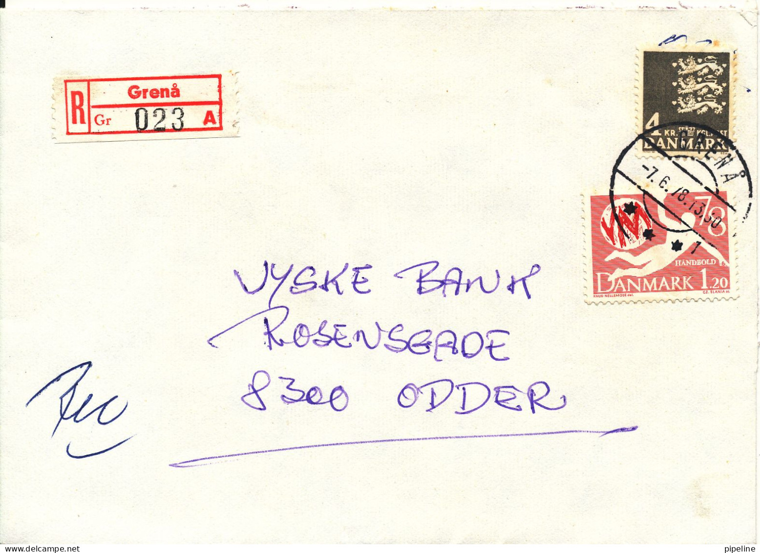 Denmark Registered Cover Grena 7-6-1978 - Covers & Documents