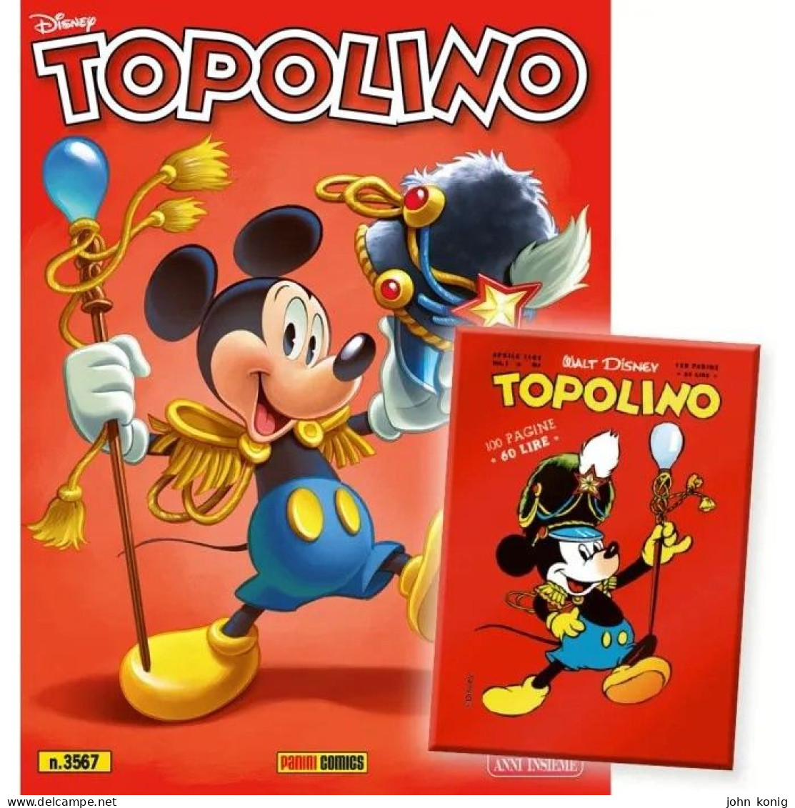 PANINI - DISNEY - Topolino + Calamita 75 Anni Di Topolino N.3567 - Anno 2024 - Disney