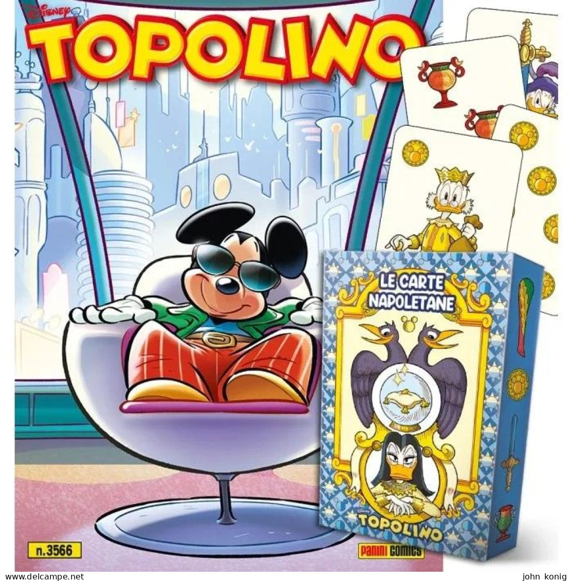 PANINI - DISNEY - Topolino N.3566 - Sigillato Con Carte Napoletane Disegnate Da Blasco Pisapia - Anno 2024 - Disney