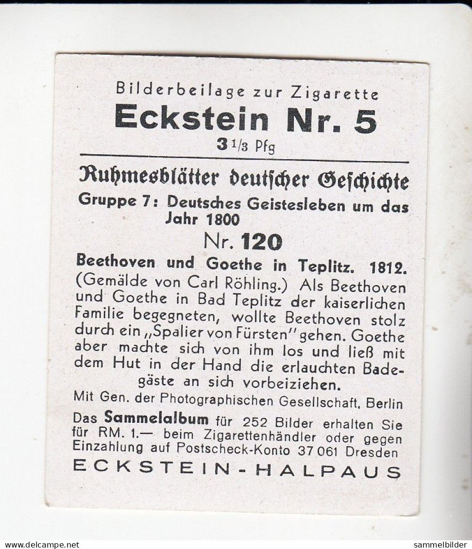 Eckstein Ludwig Van Beethoven Und Goethe In Teplitz 1812     # 120 Von 1934 - Otras Marcas