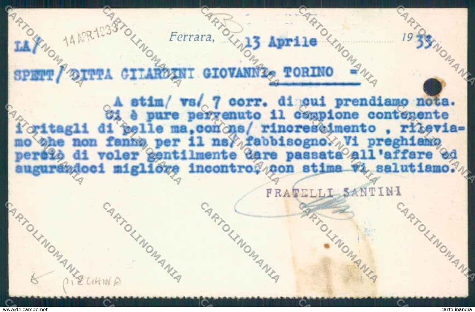 Ferrara Commerciale PIEGHINA FORO Cartolina MV3492 - Ferrara