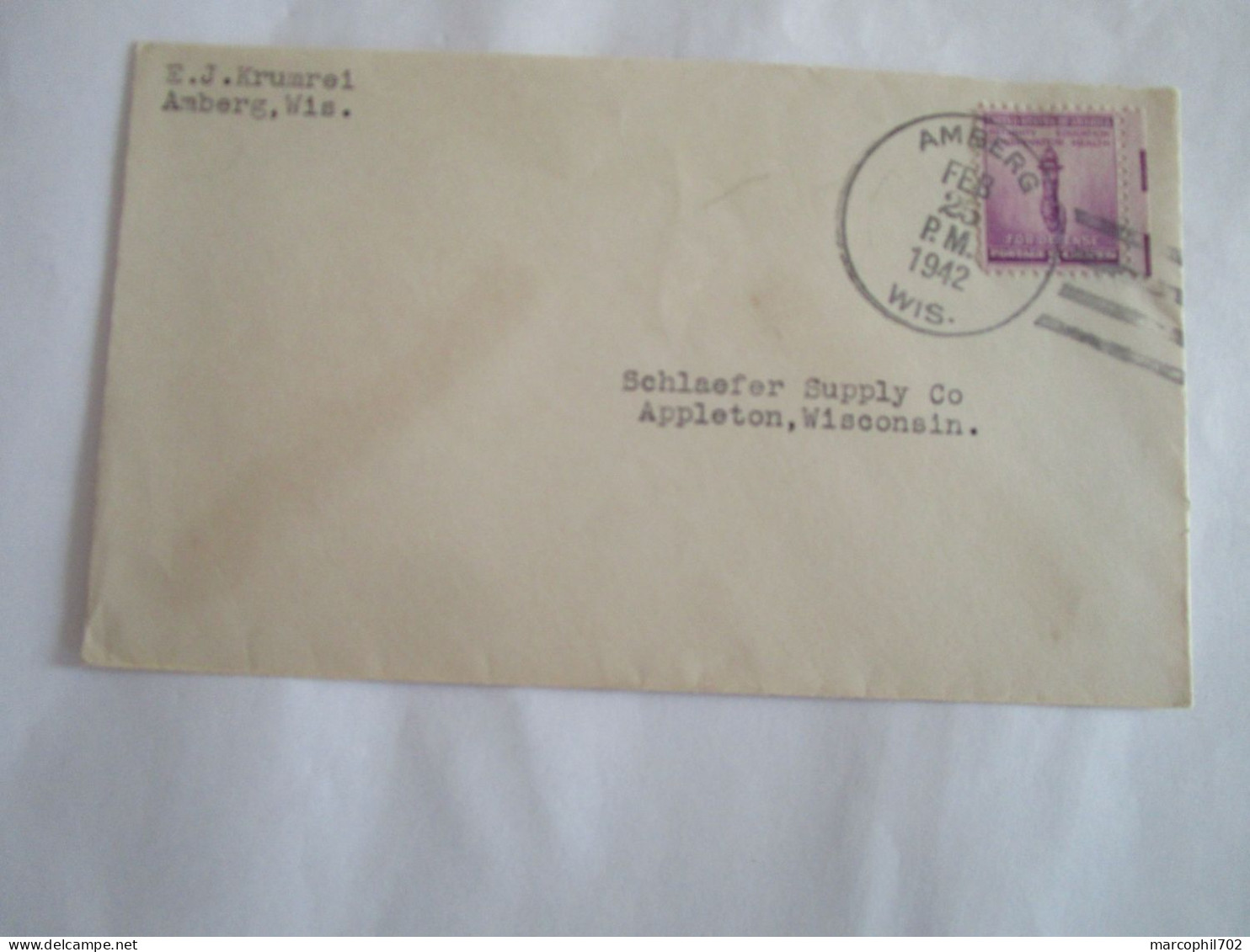 Vielle Lettre EVSC Des USA 25/3/2/1942 - Cartas & Documentos