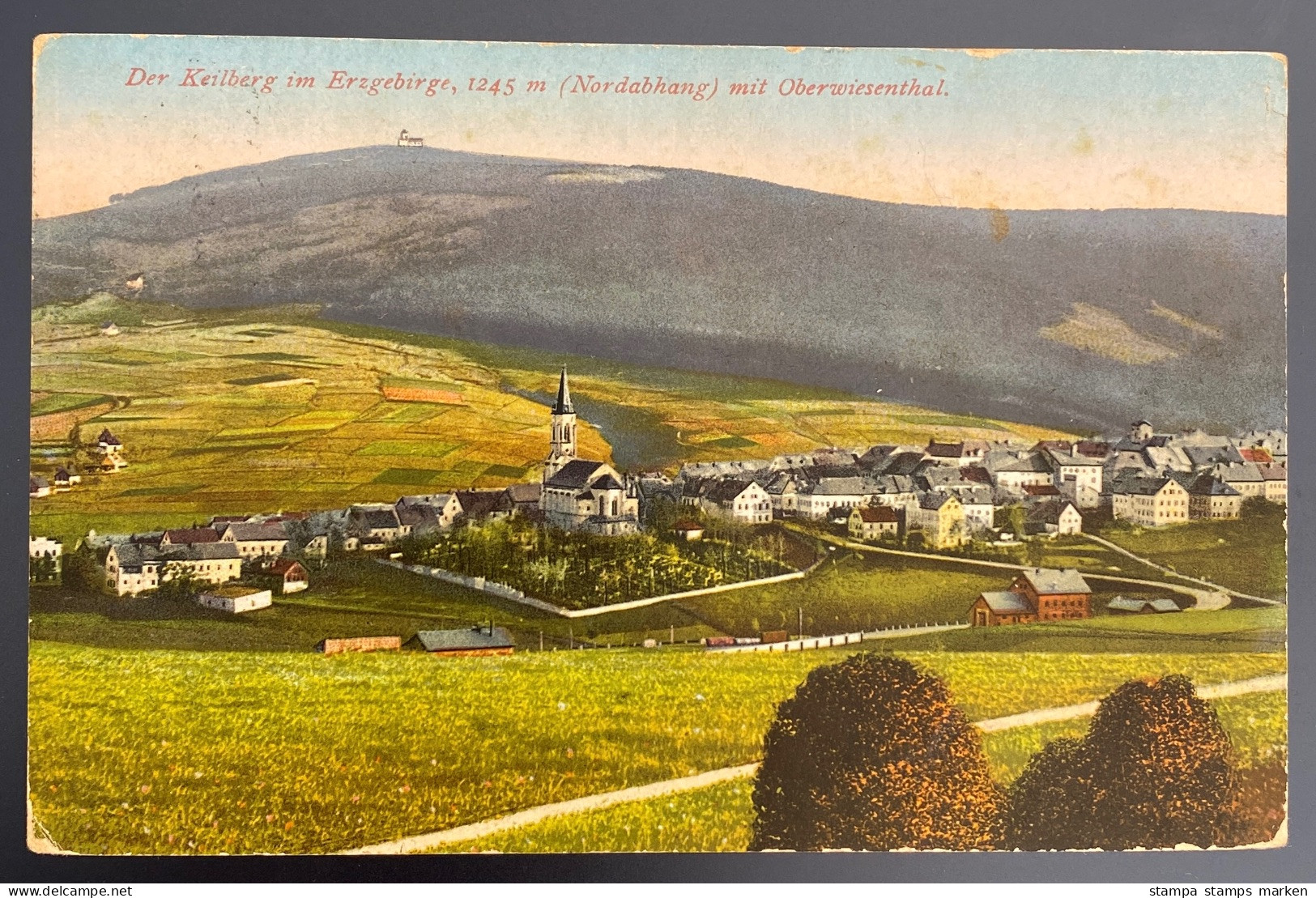 AK Der Keilberg Im Erzgebirge Mit Oberwiesenthal Hotelstempel Ca. 1910 - Oberwiesenthal