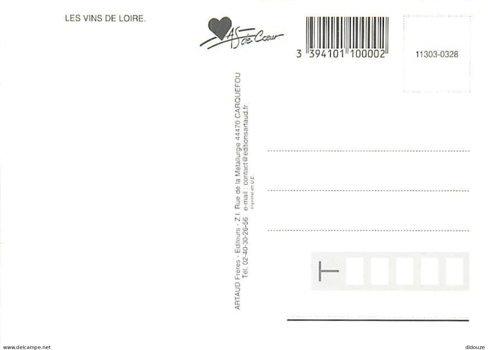 Vignes - Les Vins De Loire - Carte Géographique Du Vignoble - CPM - Carte Neuve - Voir Scans Recto-Verso - Wijnbouw