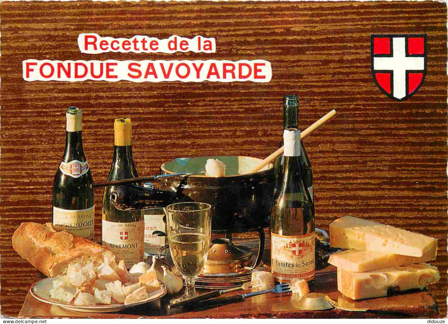 Recettes De Cuisine - Fondue Savoyarde - Gastronomie - Carte Dentelée - CPSM Grand Format - Voir Scans Recto-Verso - Recettes (cuisine)