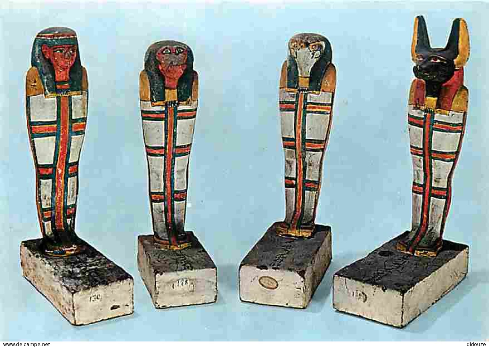 Art - Antiquités - Egypte - Figure In Legno Del Quattro Figli Di Horus - Protettori Del Defunto - Torino - Museo Egizio  - Antiek