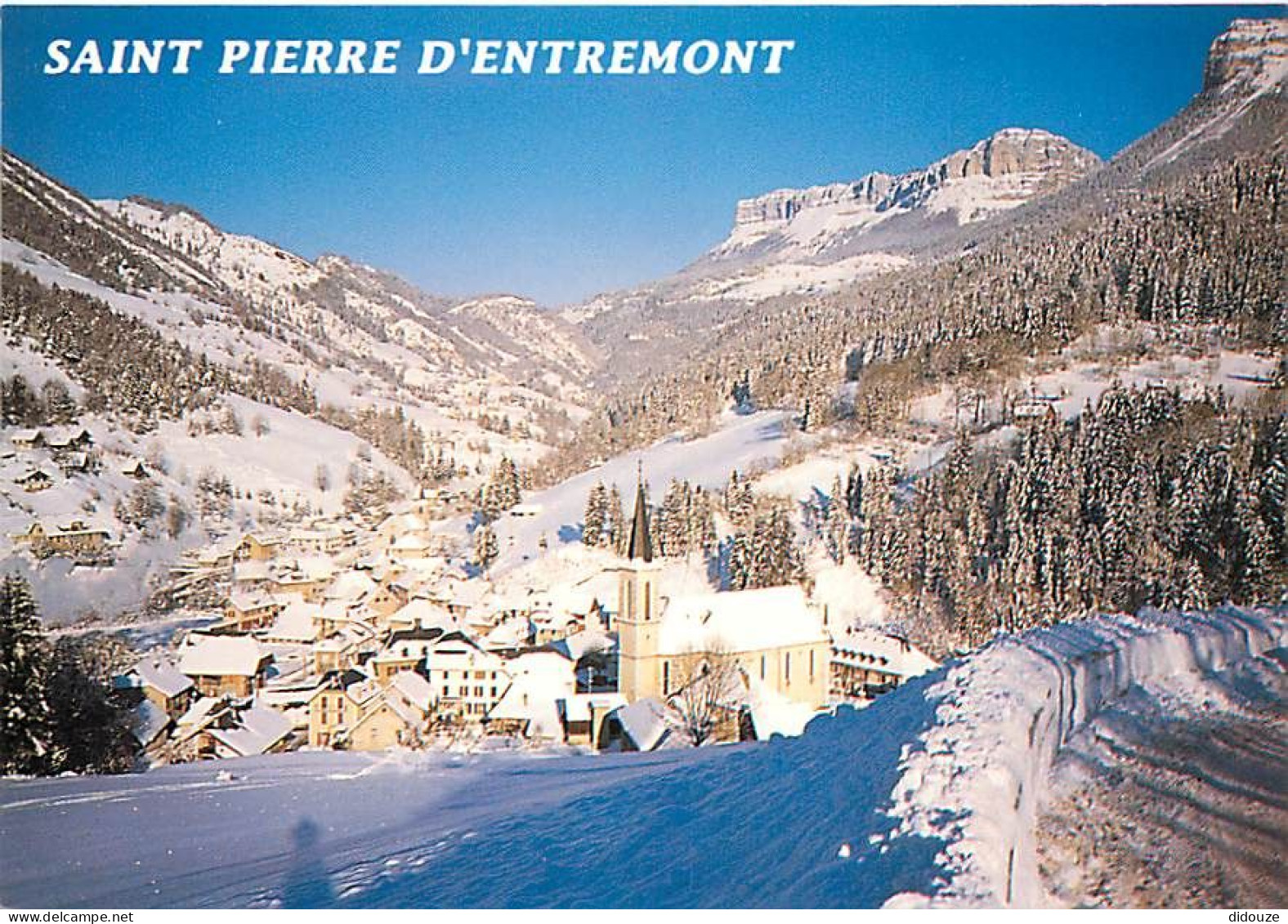 38 - Saint Pierre D'Entremont - Vue Générale Et Au Fond Le Mont Granier - Hiver - Neige - Carte Neuve - CPM - Voir Scans - Saint-Pierre-d'Entremont