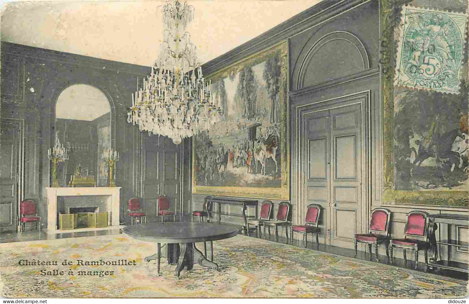 78 - Rambouillet - Intérieur Du Château - Salle à Manger - Colorisée - CPA - Oblitération Ronde De 1906 - Voir Scans Rec - Rambouillet (Kasteel)