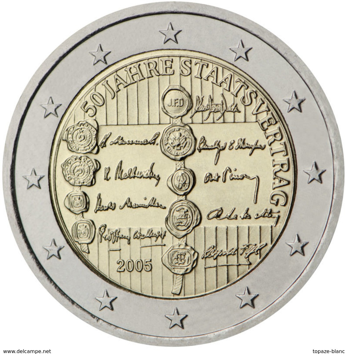 AUTRICHE - 2 EURO COMMEMORATIVE 2005 / TRAITE D'ETAT - Autriche