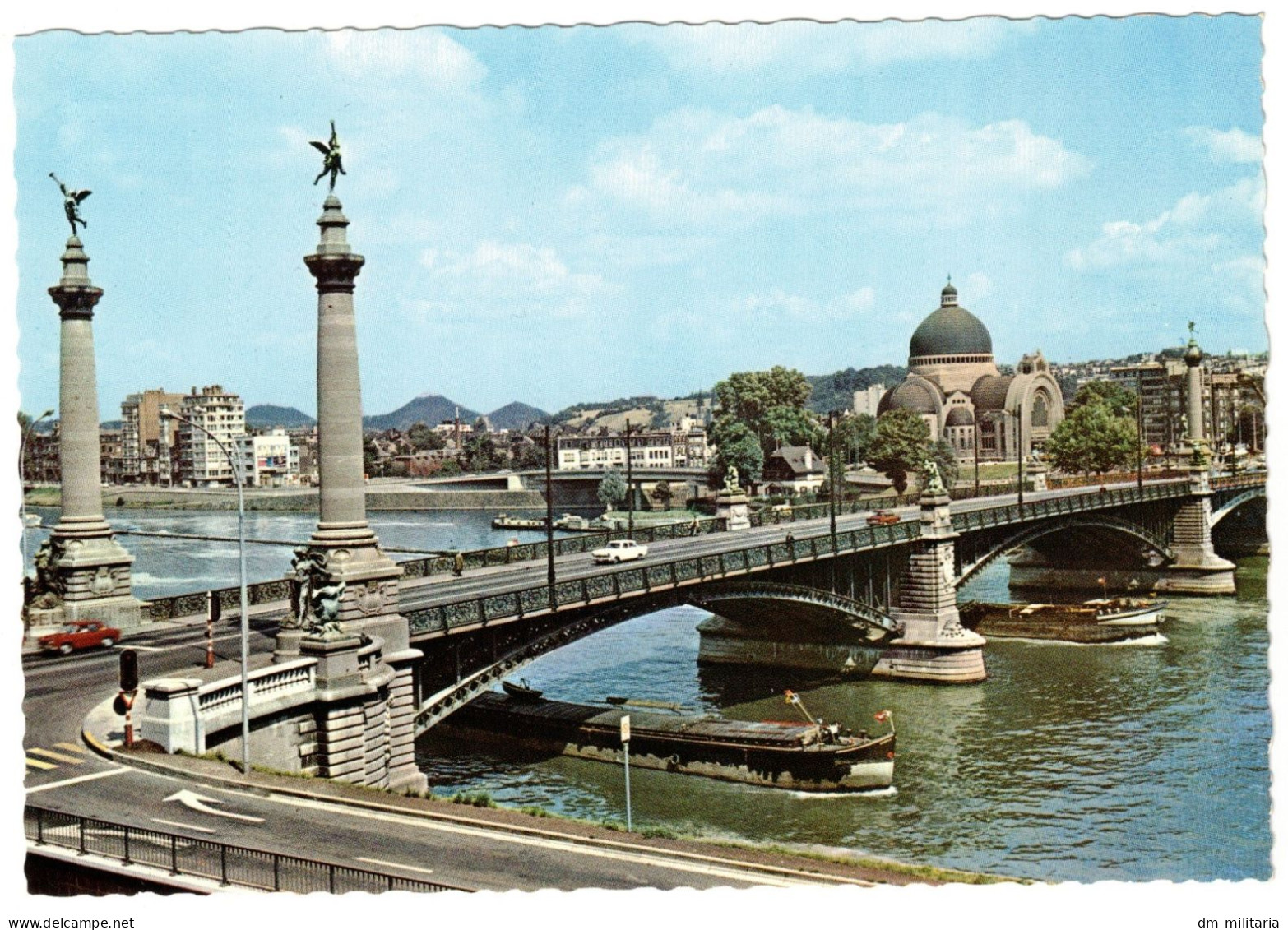 CARTE : LIÈGE PONT DE FRAGNÉE - BELLE VUE SUR PÉNICHES - BATELLERIE -PONT SUR LA MEUSE - WALLONIE - BELGIQUE - Péniches