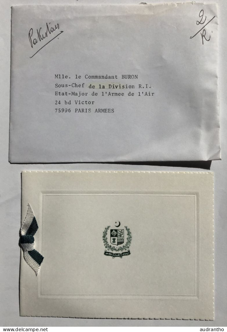 Carte De Voeux - Armée Air Ambassade PAKISTAN Khalid Saeed Haroon - EMAA Commandant Jeanne Buron Ernée - Dokumente