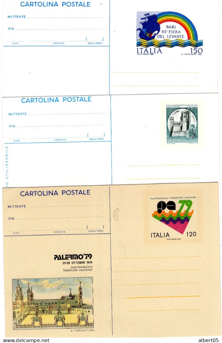 Tre Cartoline Postale  Palermo , Bari - 1971-80: Marcophilie