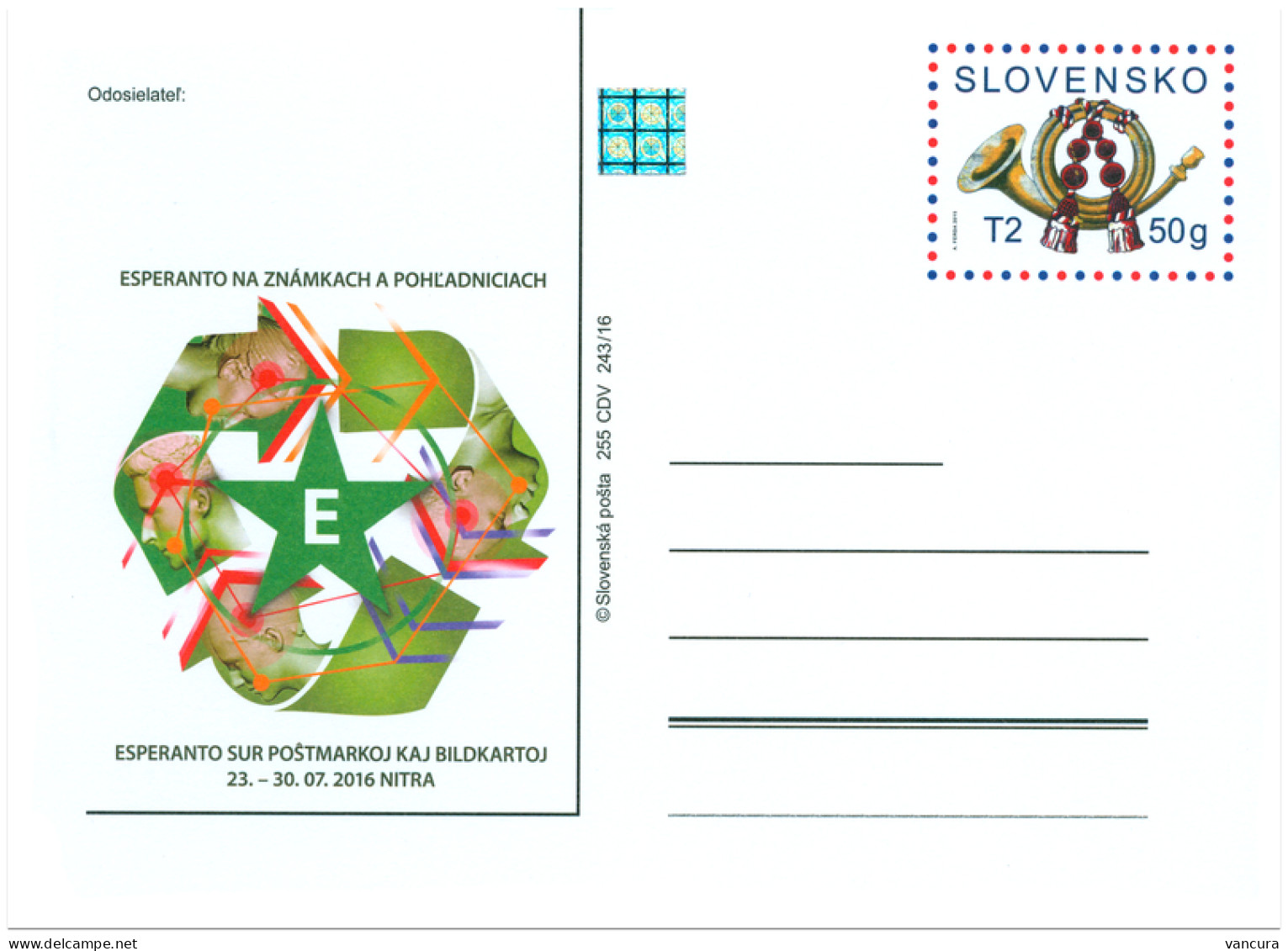 CDV 255 Slovakia 101st World Congress Of Esperanto 2016 - Esperanto