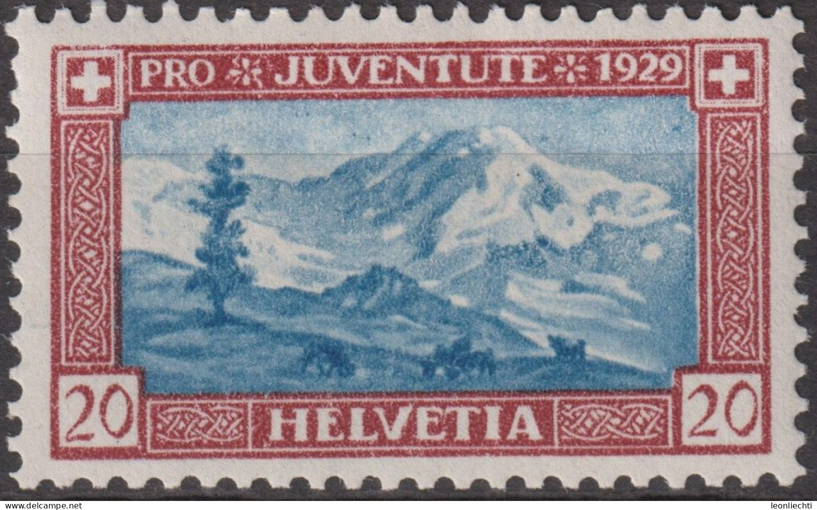 1929 Schweiz / Pro Juventute ** Zum:CH J51, Mi:CH 237, Yt:CH 237, Lyskamm - Unused Stamps