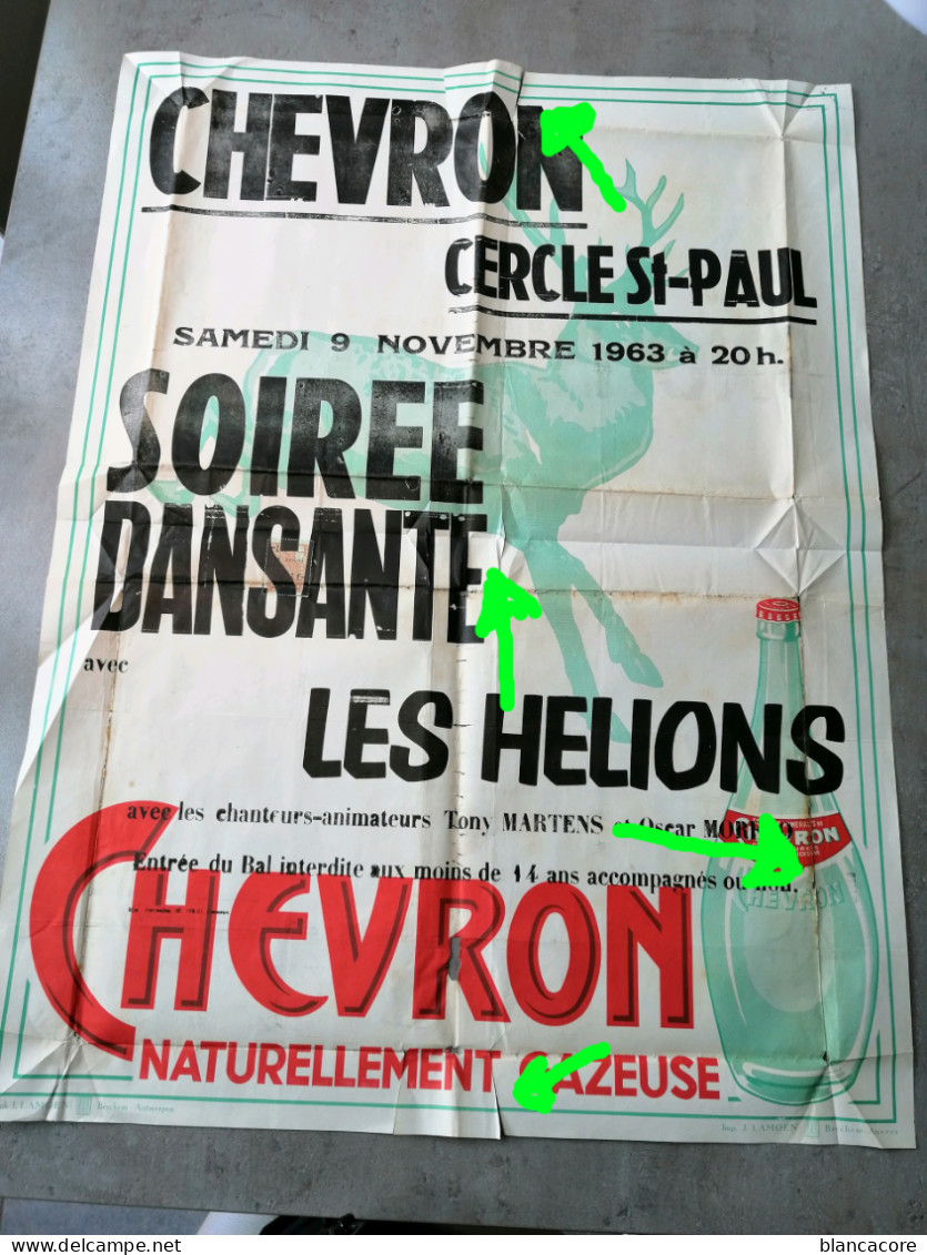 Chevron 1963 CERCLE Saint PAUL  Soirée Dansante + Eau Naturellement Gazeuse / RARE - Diplômes & Bulletins Scolaires