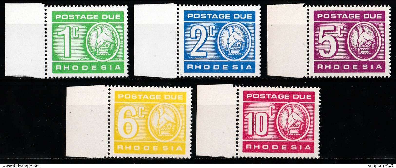 1970/73 Rhodesia Timbre Taxe Set MNH** Ta8 - Rodesia (1964-1980)