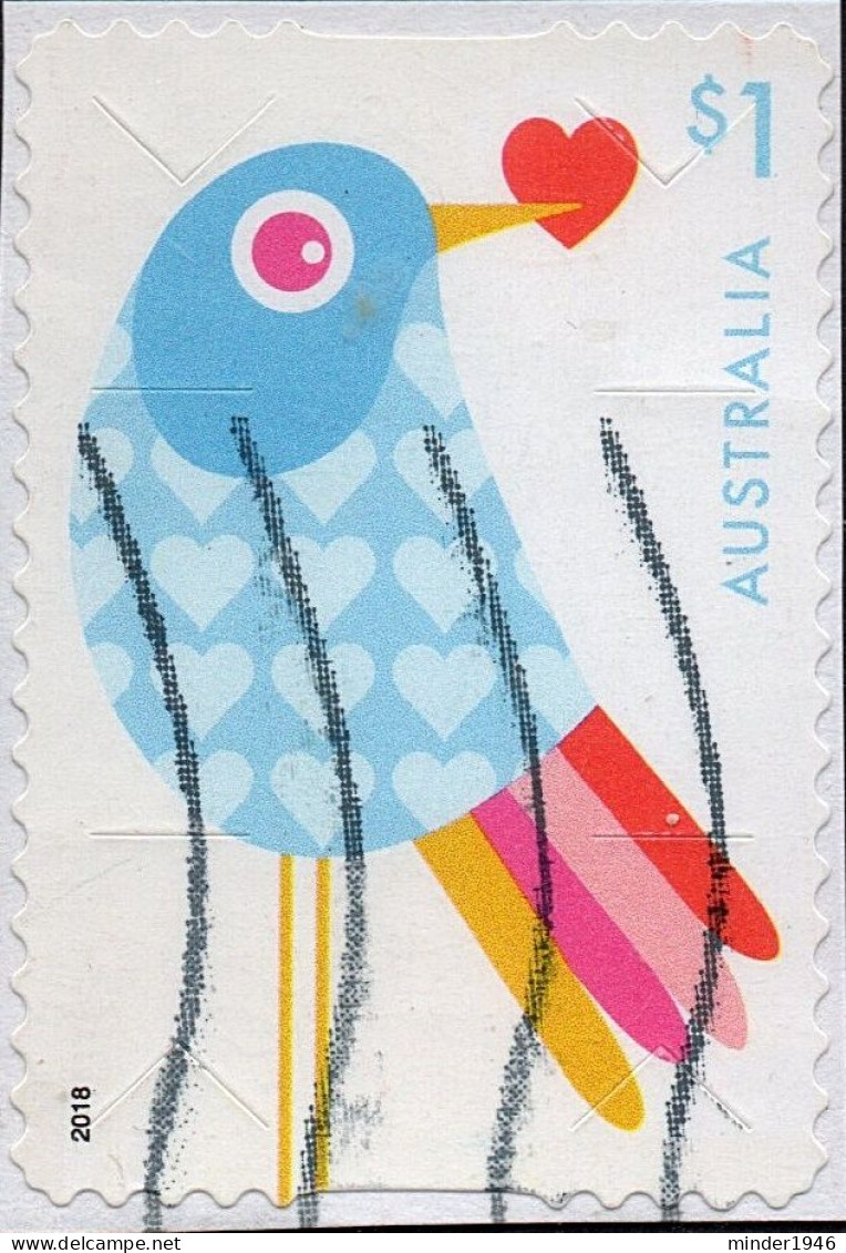 AUSTRALIA 2018 $1 Multicoloured, With Love-Love Bird Die-Cut Self Adhesive FU - Used Stamps